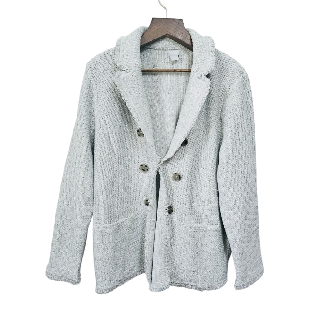 Chico's Light Gray Knit Blazer Jacket